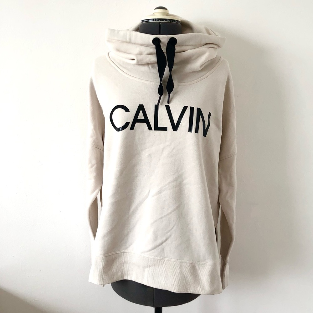 🎀 5/$25 NWT Calvin Klein Performance giant logo funnel neck sweatshirt sz S